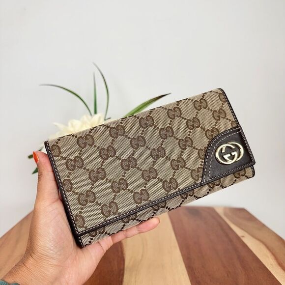 Pre-Owned Gucci  Britt‎ GG Canvas Continental Wallet - Picture 3 of 12